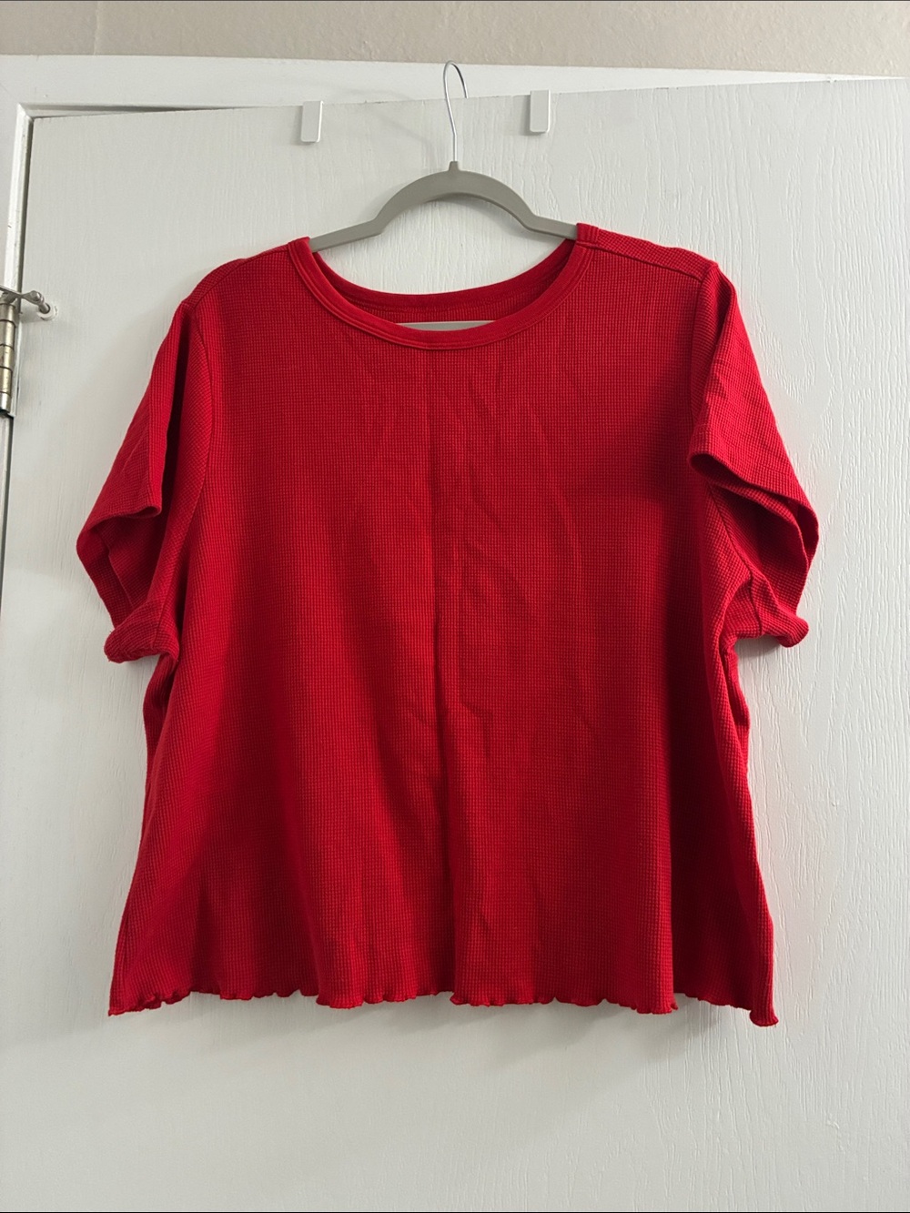 Old Navy Red Short Sleeve Waffle Knit Tee